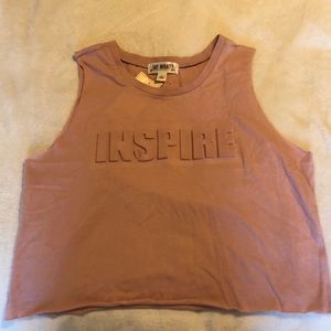 Brand new pink “INSPIRE” muscle tee